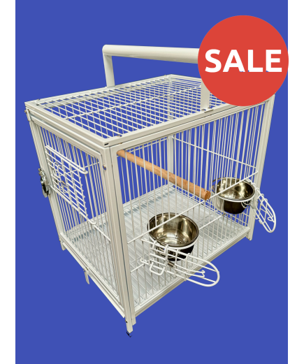 Parrot-Supplies Premium Parrot Travel Cage  - White